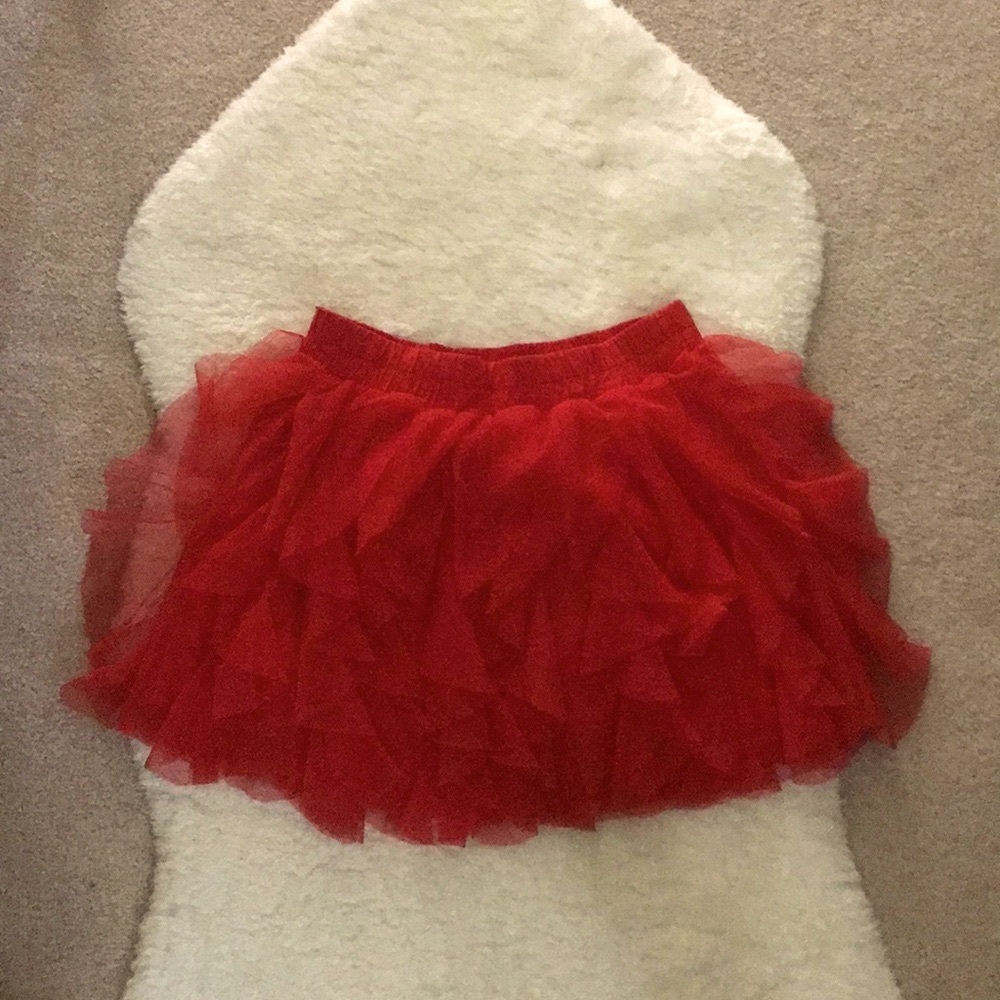 NWOT Red Fairy Ruffle Skirt